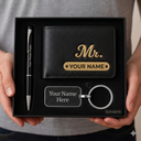 Customize wallet pen keychain combo gift set