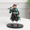 Tanjiro Kamado Action Figure – 15CM Demon Slayer Collectible with Katana & Base Stand PVC anime figurine Black & green haori model - Anime hero display piece