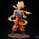 Goku Standing With Flames Action Figure Height-17cm Authentic Design, Highly Detailed-Exact Replica of Image (Without Box)