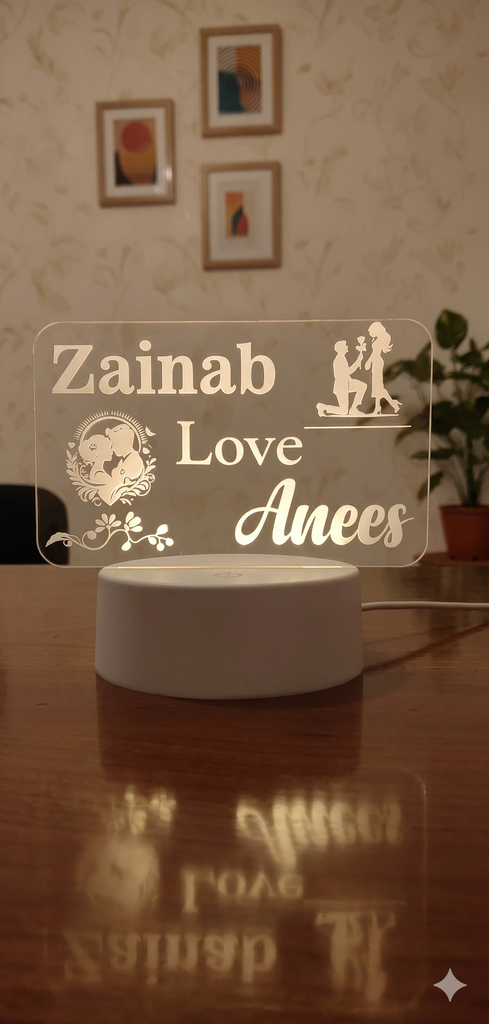 Personalized Name LED Table Lamp (Acrylic Gift) Perfect Gift for All Occasions: sentimental gift for Anniversaries, Birthdays, Valentine's Day, Weddings, Engagements, or just to show your love to your Husband, Wife, Boyfriend, Girlfriend, or friend