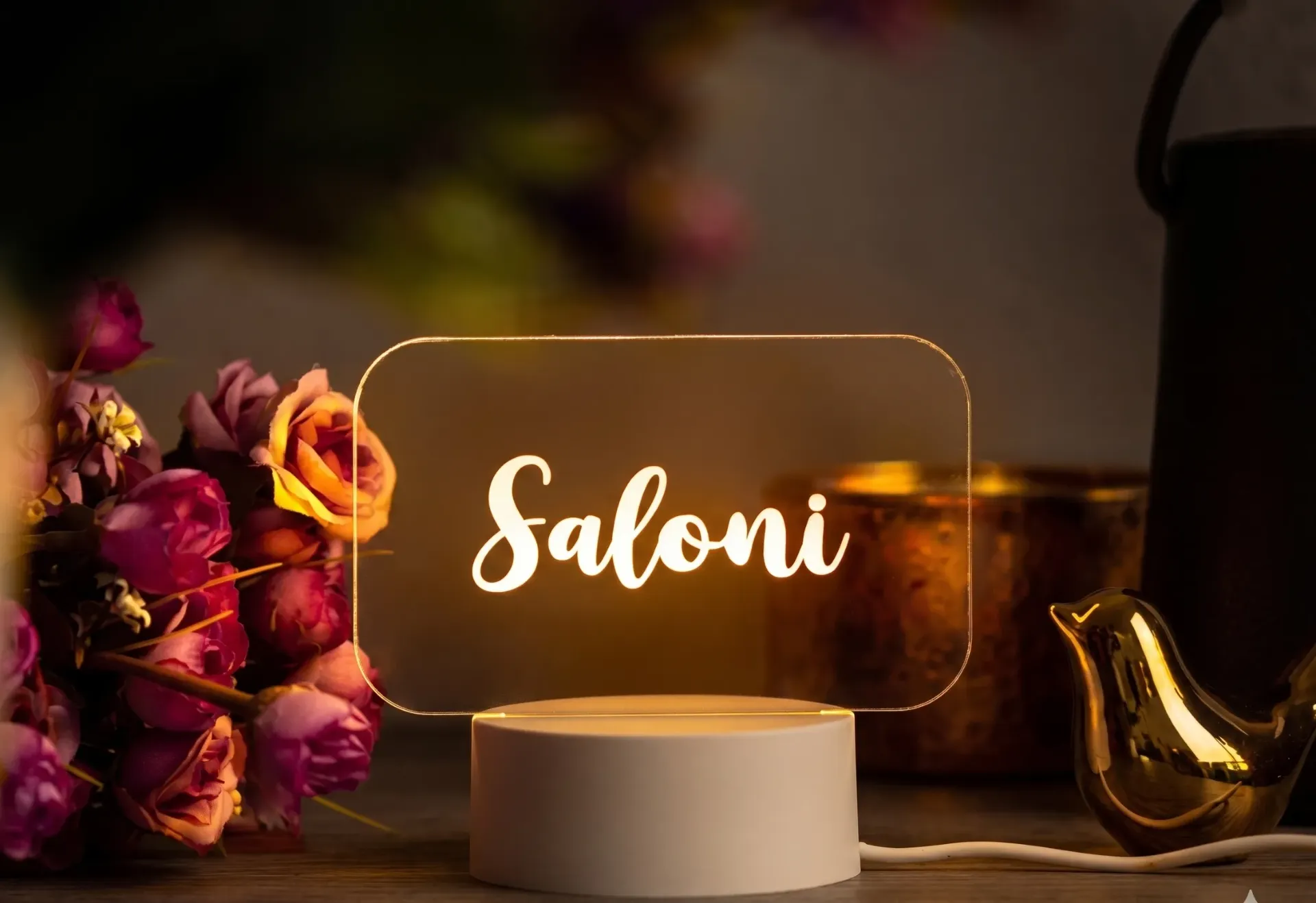 Personalized Name LED Night Table Lamp